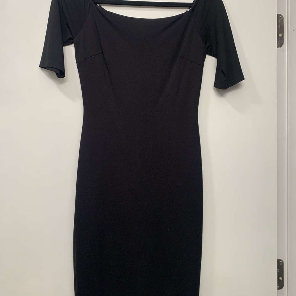 Lulu's Classic Black Midi Dress
